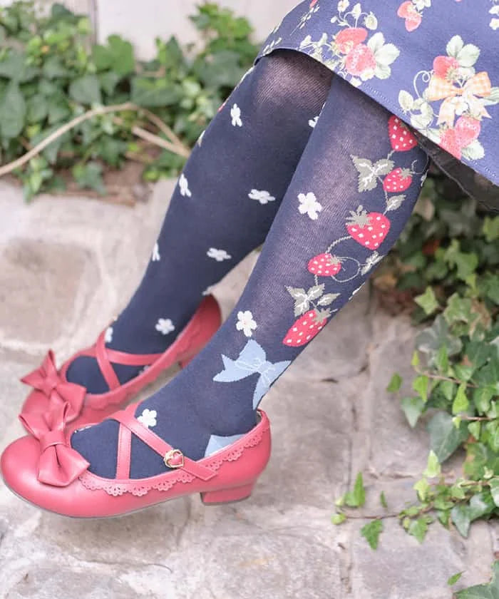 strawberry pattern over-knee socks