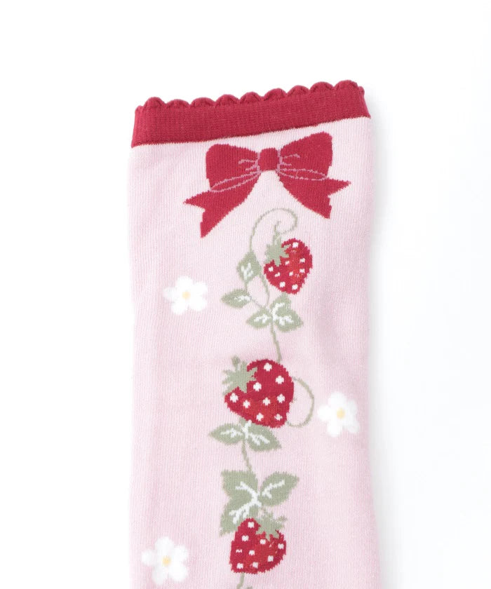 strawberry pattern over-knee socks