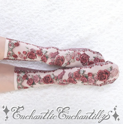 Crew Socks Wrapped In Roses