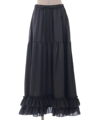 Long Frill Pettiskirt black