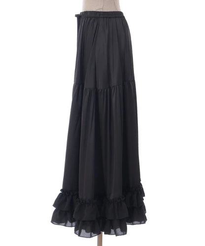 Long Frill Pettiskirt black