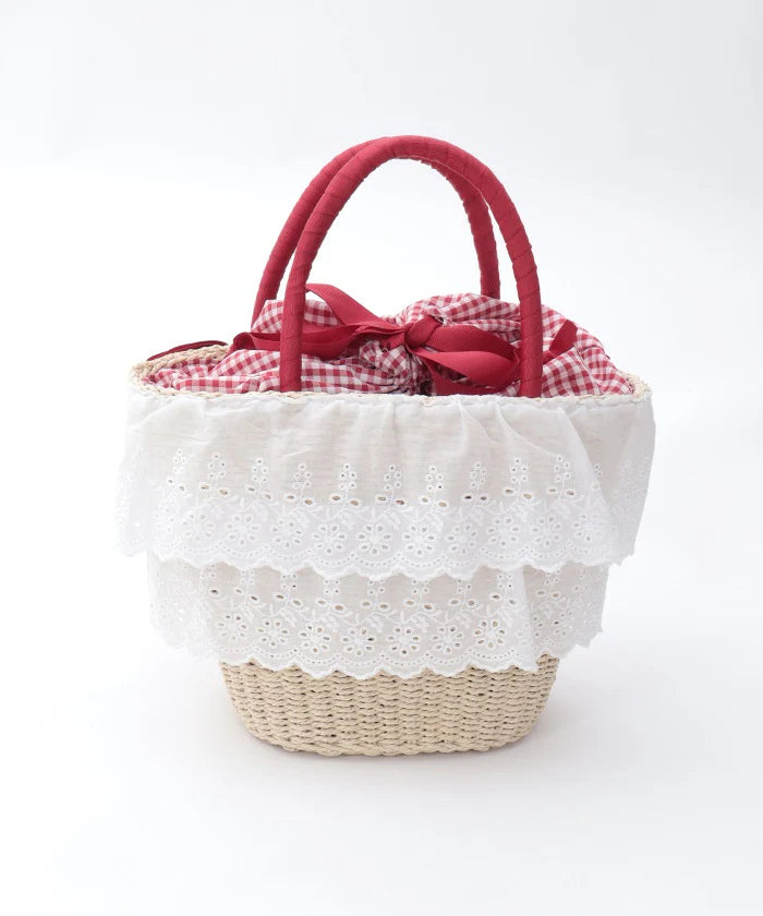 strawberry amigurumi basket bag