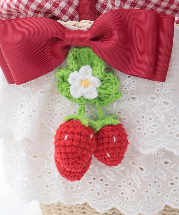 strawberry amigurumi basket bag