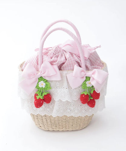 Strawberry Amigurumi Basket Bag