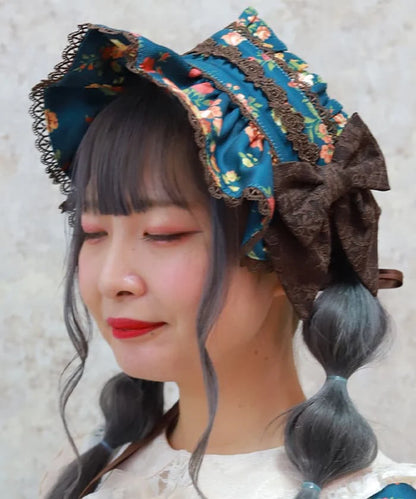 Antique Rose Pattern Half Bonnet