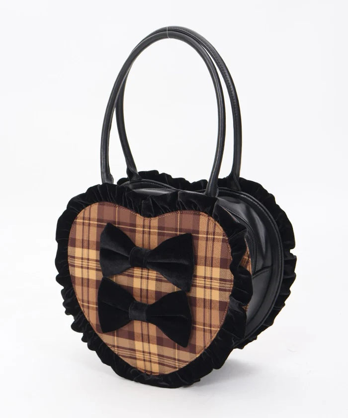 tartan plaid heart bag