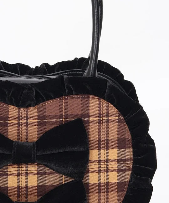 tartan plaid heart bag