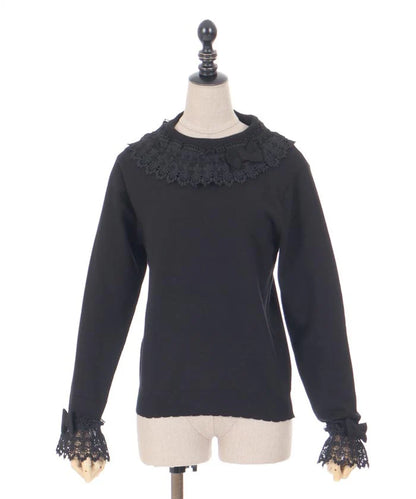 Lacy Frill Knit Pullover