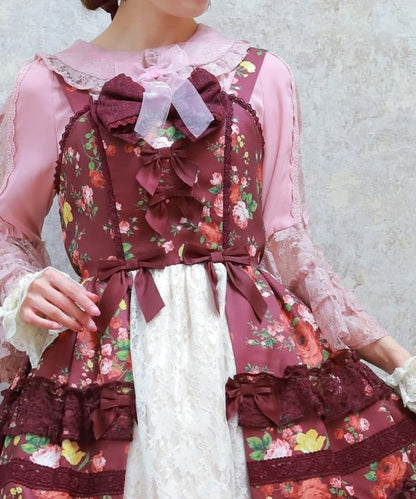 Antique Rose Pattern Jumperskirt