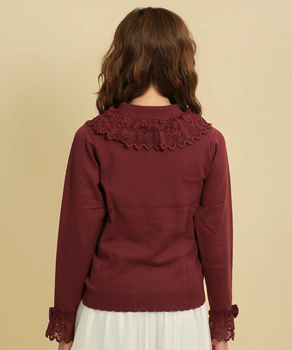 Lacy Frill Knit Pullover