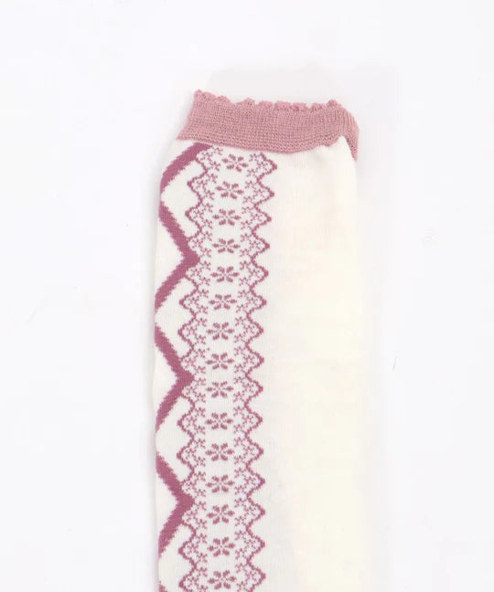 lace-up pattern over-knee socks