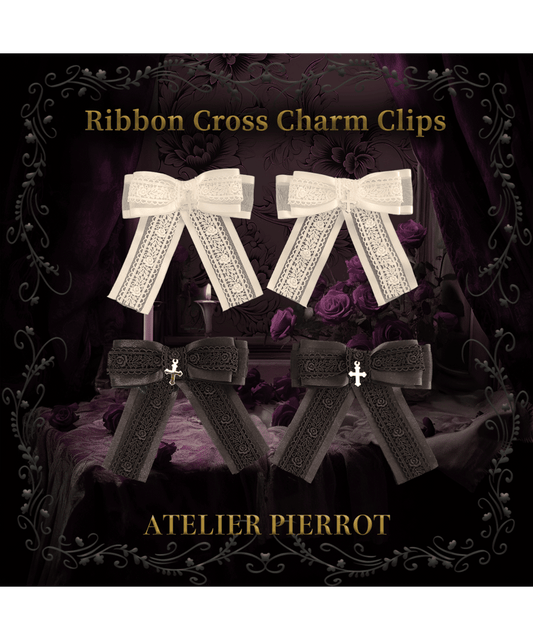 Ribbon Cross Charm Clips
